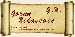 Goran Mikašević vizit kartica